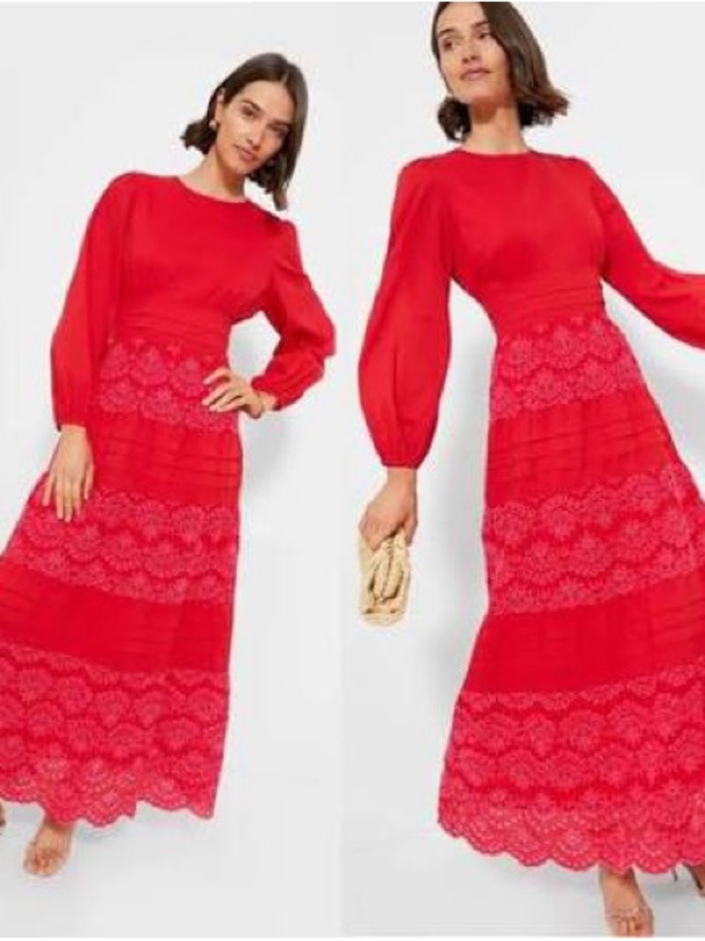 ⭐️ Pomander Place Tuckernuck The Red Eyelet Lola Maxi Dress NWT